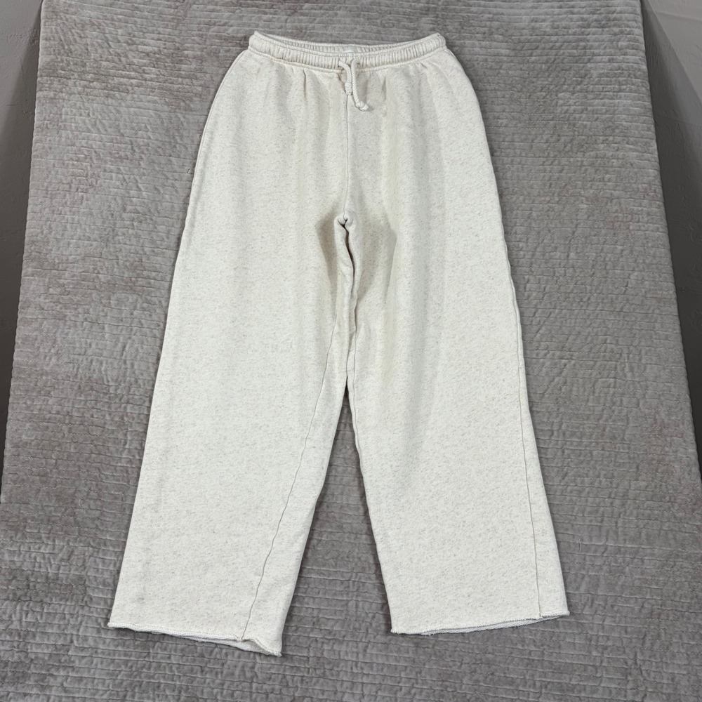 American Vintage Oatmeal Heather Cotton Linen Wide Leg Sweatpants H/ITO05A M